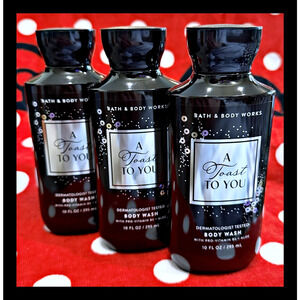Bath & Body Works A Toast To You 10oz Shower Gel Body Wash with Aloe B5 x3